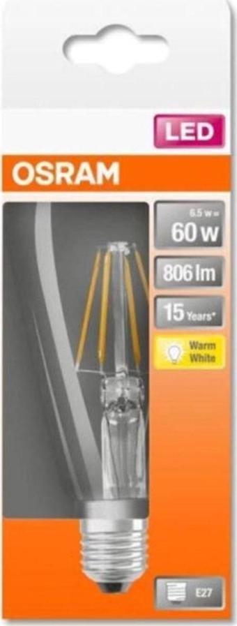 Osram Led Vintage Gold Edison 6.5W 2400K 806lm E27 Duy Flamanlı Sarı Işık Ampul