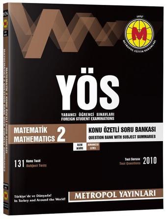 YÖS Matematik 2 İleri Seviye Konu Özetli Soru Bankası - Metropol Yayınları
