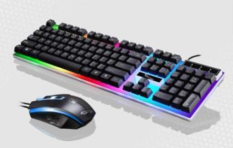 G21 Usb Led Işıklı Oyuncu Klavye Ve Mouse Set - Siyah