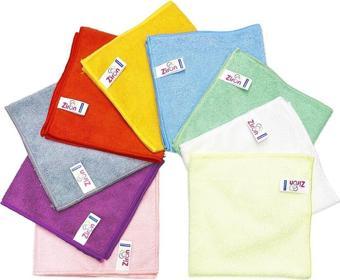Ziron Mikrofiber Kalın Dokulu Temizlik Bezi Gökkuşağı 40X40 ( 9 Bez Bir Arada )