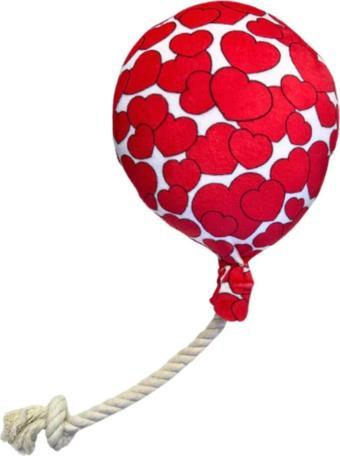 Havhav Kalp Desenli Peluş Balon Köpek Oyuncağı Halat Tasarımlı Köpek Oyun Arkadaşı