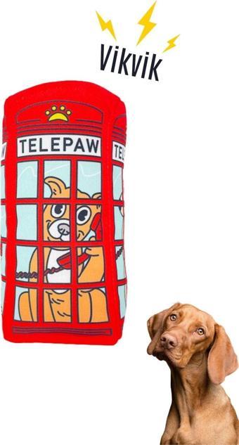 Havhav Peluş Telefon Kulübesi Vikvik Sesli Peluş Köpek Oyuncağı Londra Temalı Köpek Oyuncakları