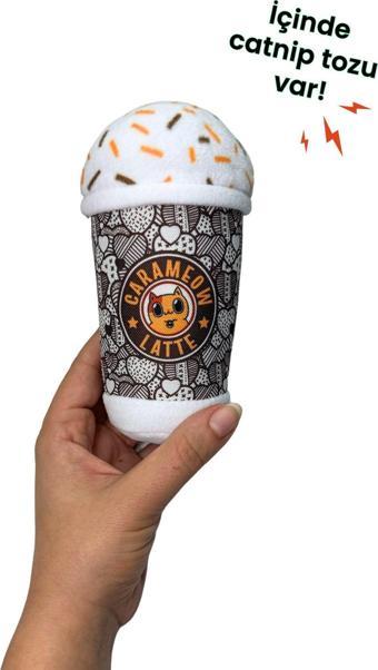Miyav Özel Tasarım Kedi Oyuncağı Carameow Latte, Catnip Tozlu Peluş İçecek Kedi Oyuncağı