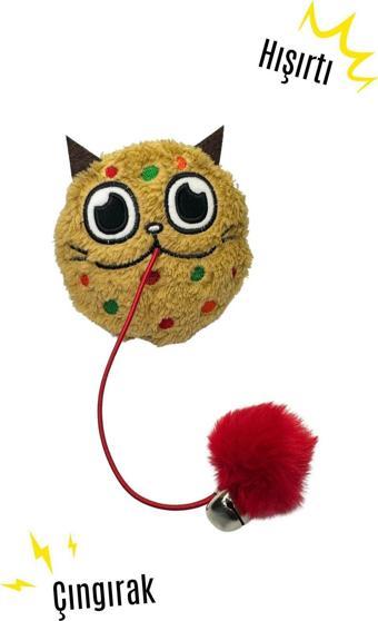 Miyav Peluş Kurabiye Kedi Oyuncağı Hışırtılı Ve Çıngıraklı Sesli Kedi Oyuncağı İpli Kedi Aktivite Oyuncağı