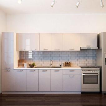 Tdesigno Tanyeli Hazır Mutfak Dolabı Kiler Dahil 320 Cm–Parlak Beyaz -