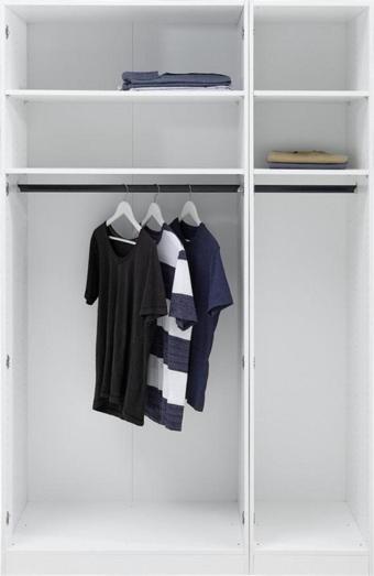 Tdesigno Tdesıgno Sezin Açık Giyinme Dolabı - Çok Amaçlı Dolap - Gardırop 120 Cm Beyaz