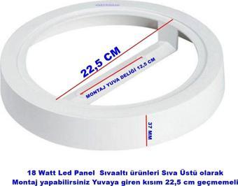 IŞILDAR 18W YUVARLAK SIVA ÜSTÜ LED PANEL KASASI