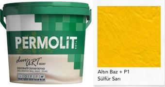 Permolit DuvArt Sedef Dekoratif Duvar Boyası - AP1 SÜLFÜR SARI - 0.75 Lt.