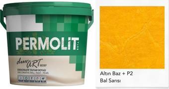 Permolit DuvArt Sedef Dekoratif Duvar Boyası - AP2 BAL SARISI - 2.5 Lt.
