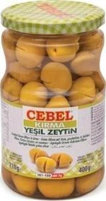 Cebel Kırma Yeşil Zeytin 400 Gr Cam