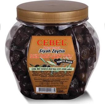 Cebel Siyah Zeytin Çok İri Taneli 231-260 Pet 1000 Gr