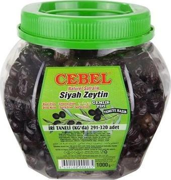 Cebel Siyah Zeytin İri Taneli 291-320 Pet 1000 Gr