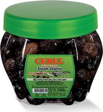 Cebel Siyah Zeytin İri Taneli 291-320 Pet 500 Gr