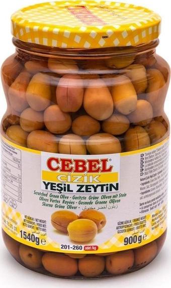 Cebel Yeşil Çizik Zeytin Cam 900 Gr