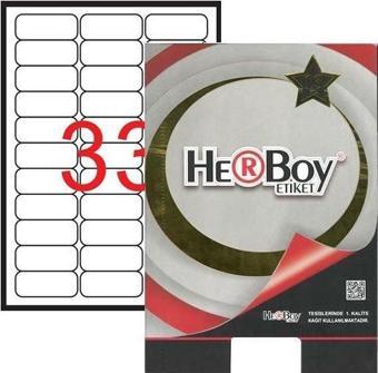Herboy Laser Etiket 100 Yaprak 63.5X25.4 Mm Laser-Copy-İnkjet HB-1033
