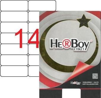 Herboy Laser Etiket 100 Yaprak 99.1X38.1 Mm Laser-Copy-İnkjet HB-1014