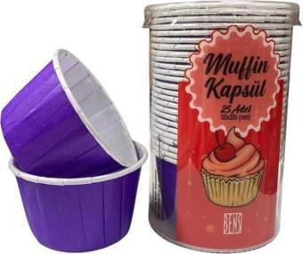 Cupcake/Muffin /Suffle Kek Kapsülü Mor 25 li