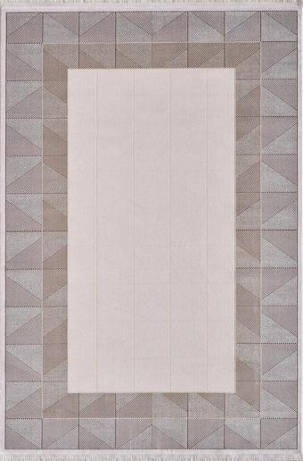 Artemis Halı Mina 09101B Kahve Bej Çerçeve Desen Bambu Halı