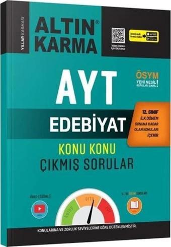Altın Karma Yayınları AYT 12. Sınıf 1. Dönem Edebiyat Konu Konu Çıkmış Sorular - Altın Karma Yayınları