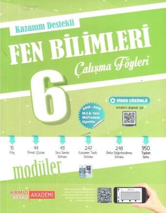 Kırmızı Beyaz Yayınları 6. Sınıf Fen Bilimleri Kazanım Destekli Çalışma Föyleri