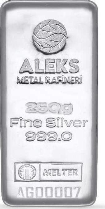 250 gr Aleks Metal Rafineri Külçe Gümüş