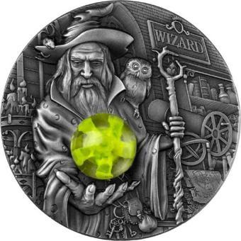 Büyücü Kristal Taşlı Gümüş Sikke Coin