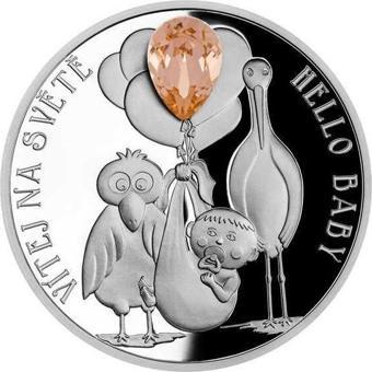 Hoş Geldin Bebek Kristal Taşlı 2022 1 Ons Gümüş Sikke Coin