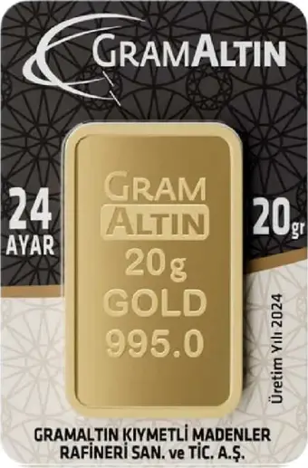 20 gr 24 Ayar Külçe Altın