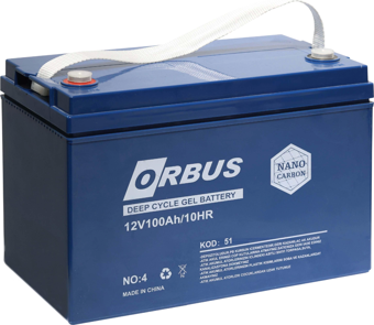 Orbus 12V 100 Amper Derin Döngü Karbon Jel Akü