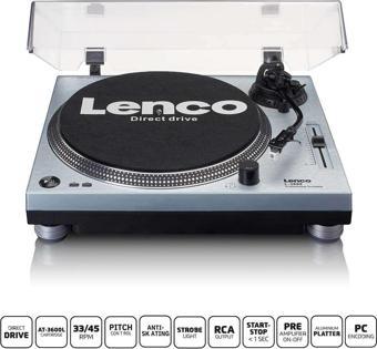 L-3809ME Turntable - Direct Drive, USB Metalik Mavi Pikap