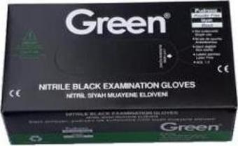 Green Muayene Eldiveni Nitril Pudrasız Siyah Büyük Boy (L) | 100 Adet