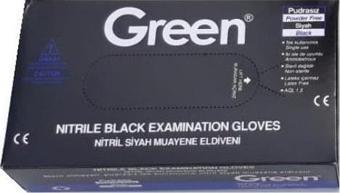 Green Muayene Eldiveni Nitril Pudrasız Siyah Orta Boy (M) | 100 Adet