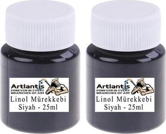 Linol Mürekkebi Siyah 25 ml 2 Adet Linol Baskı Mürekkebi Blok Baskı Sanat Hobi