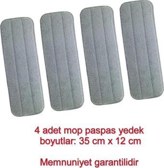 Lin Grup 360 Derece Sprey Mop Paspas Yedek Yapışkanlı 35Cm X 12 Cm 4 Adet