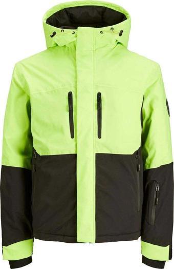 Jack & Jones Erkek Jcoalpıne Kapüşonlu Su Geçirmez Softshell Mont 12241637 Neon Yeşil