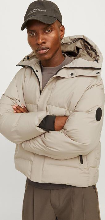 Jack&Jones Erkek Jcoalpha Kapüşonlu Rüzgar Geçirmez Puffer Mont 12261971 Bej