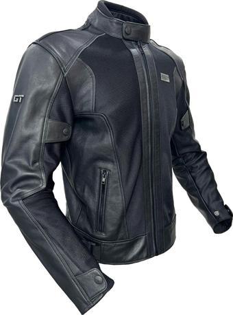 Forte Gt 2002003 Black Panther Hakiki Deri Full Koruma Mevsimlik Motosiklet Montu M Beden Siyah