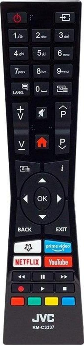 Jvc RM-C3337 Netflix-Youtube-Prime Video Tuşlu Lcd-Led Tv Kumanda