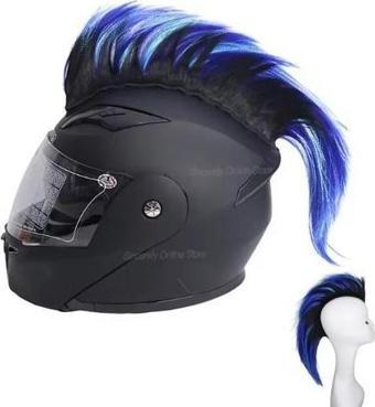 Tex Kask Süsü 1 Motosiklet Bisiklet Ve Kayak Kask Süsü Apaçi Siyah Mavi