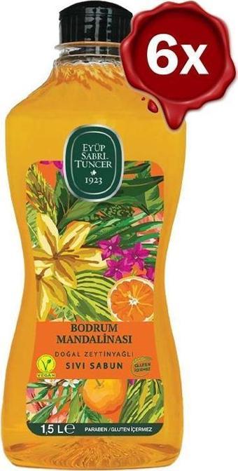 EST Bodrum Mandalinası Doğal Zeytinyağlı Sıvı Sabun 1500 ml x 6