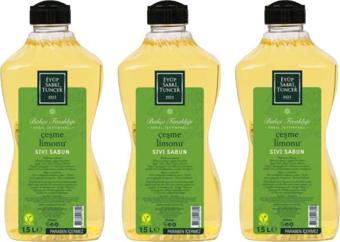 Eyüp Sabri Tuncer Doğal Zeytinyağlı Sıvı Sabun Çeşme Limonu Sıvı Sabun 1500 ml x 3