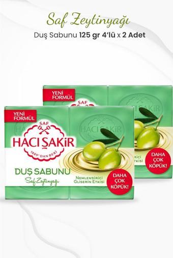 Hacı Şakir Saf Zeytinyağlı Gliserinli Duş Sabunu 4 x 125 gr x 2 Adet
