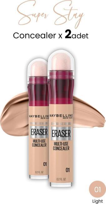 Maybelline New York Eraser Multi Use Concealer 01 Light x 2 adet