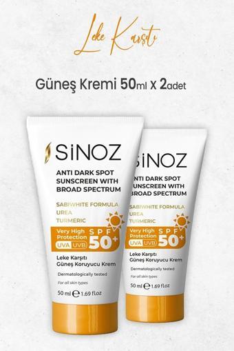 Sinoz Leke Karşıtı Güneş Koruyucu Krem 50SPF 50 ml x 2 Adet