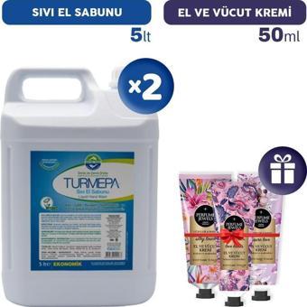 Turmepa Sıvı Sabun 5 lt x 2, El Kremleri Hediye