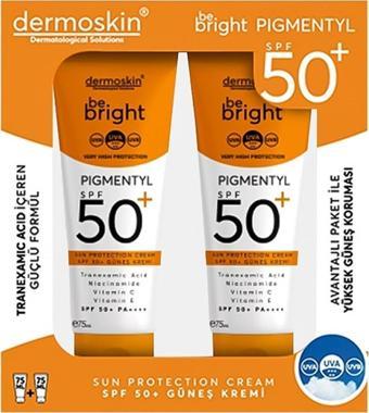 Dermoskin Be Bright Pigmentyl Güneş Koruyu Spf 50+ Krem 75 ml + 75 ml Avantaj Paket