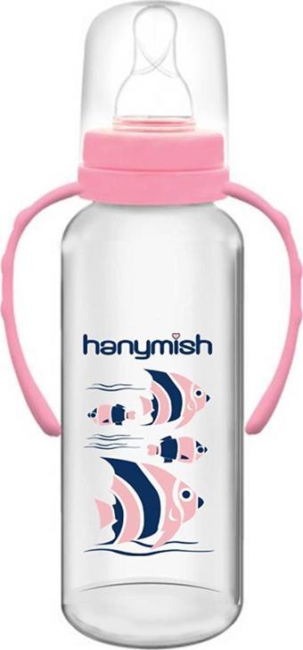 Hanymish 433 Kulplu PP Biberon 240 ml Pembe