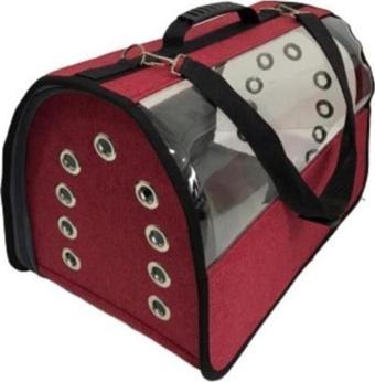 Pet Pretty Flybag Şeffaf Kedi Ve Köpek Taşıma Çantası Kırmızı 30x30x49 Cm Kırmızı