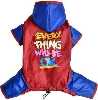 Doggy Dolly Kırmızı Mavi 4 ayaklı Yağmurluk XXLarge
