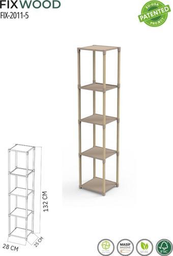 Fixwood Çok Amaçlı Raf 5 Katlı